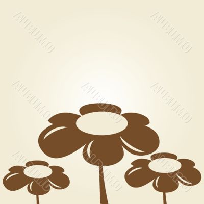 Vintage card with hand drawn flowers