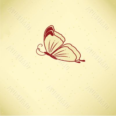 Various vector butterflies on  background