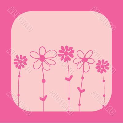 Vintage vector frame on floral background