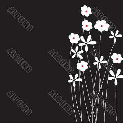 Vintage vector frame on floral background