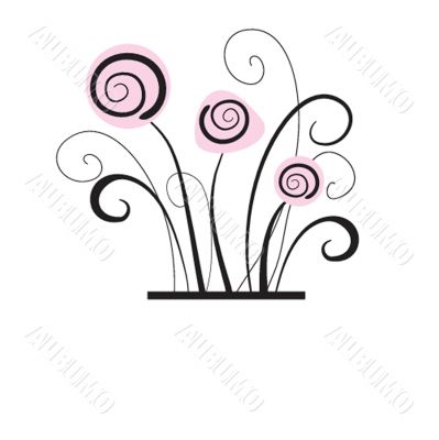 Vintage vector frame on floral background