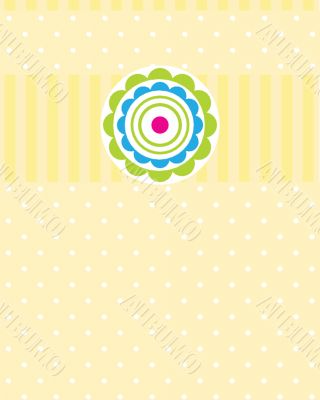 Vintage card with hand drawn flowers