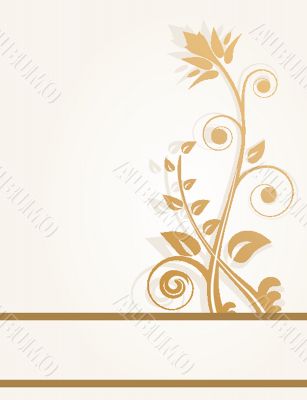 Vintage vector frame on floral background