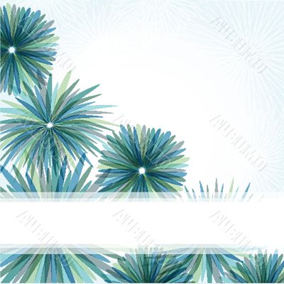 Vintage vector frame on floral background