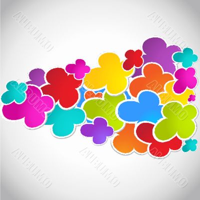 Vintage vector frame on floral background