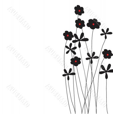 Vintage vector frame on floral background