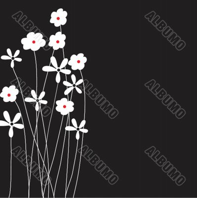 Vintage vector frame on floral background