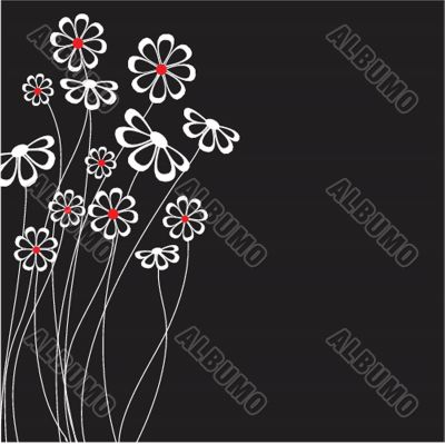 Vintage vector frame on floral background