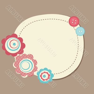 Vintage frame on polka dot background