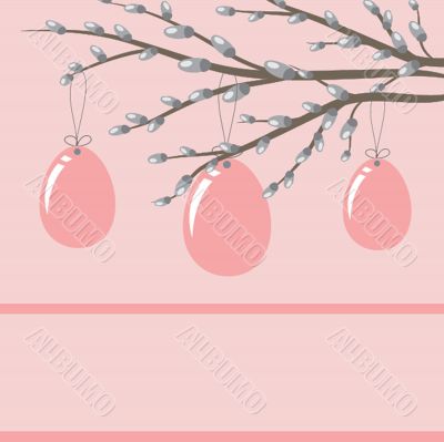 Easter card with hand drawn eggs