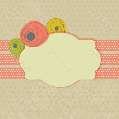 Vintage vector frame on floral background