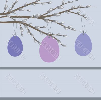 Easter card with hand drawn eggs