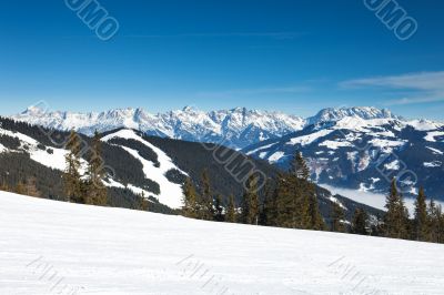 winter with ski slopes of kaprun resort