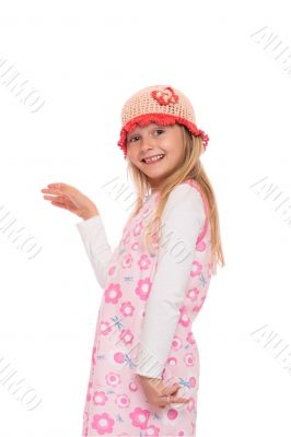 Smiling little girl with knit cap