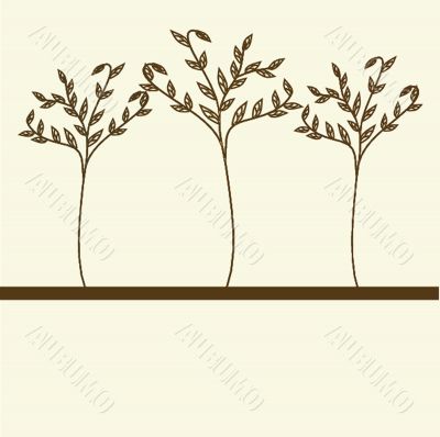 Three tree. Vector illustration.