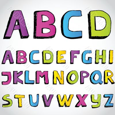Grunge hand drawn alphabet.