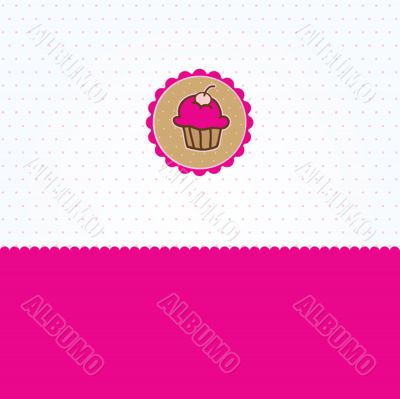 Cute vector background with small cupcake