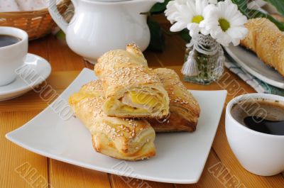 cake with ham and cheese