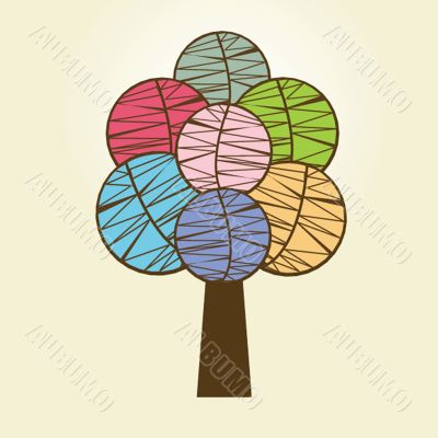 Abstract autumn tree