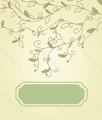 Vintage card with hand drawn flowers