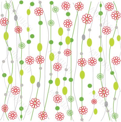 Vintage card with hand drawn flowers