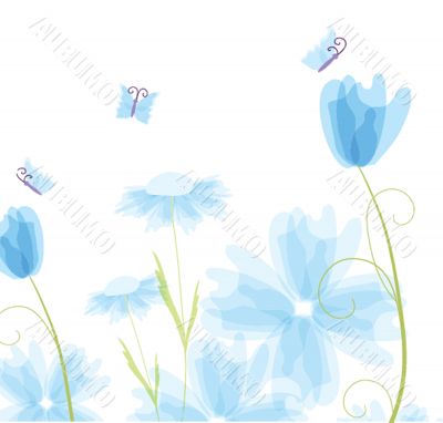 Floral card with butterfly