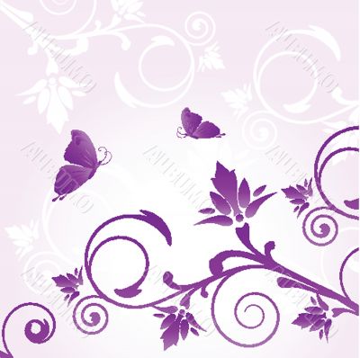 Floral card with butterfly