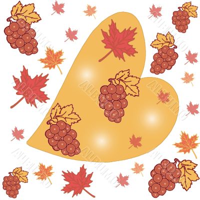Abstract background with leaves, vine and heart