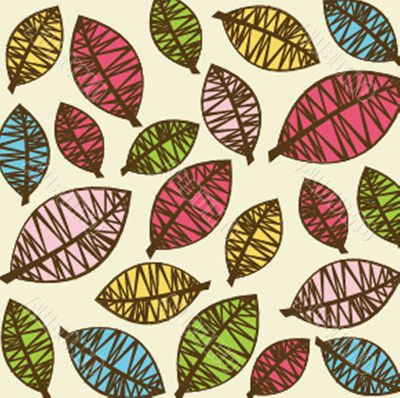 Floral seamless pattern in autumn colors
