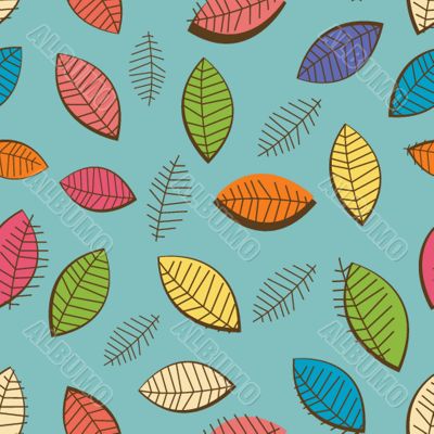 Floral seamless pattern in autumn colors