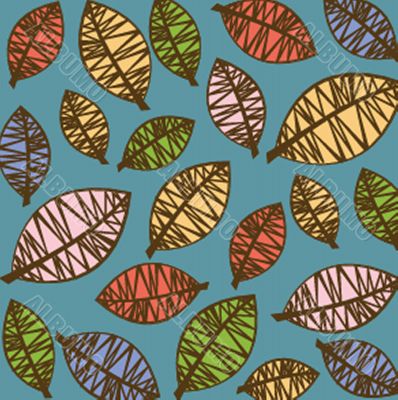 Floral seamless pattern in autumn colors