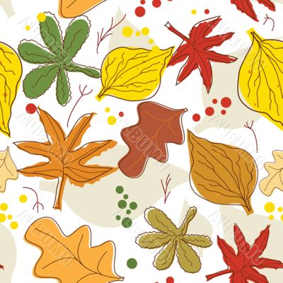 Floral seamless pattern in autumn colors