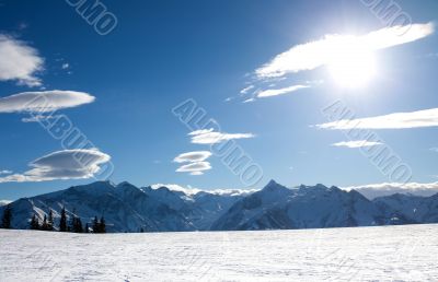 winter with ski slopes of kaprun resort