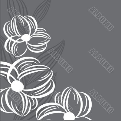 Vintage card with hand drawn flowers