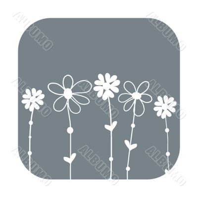 Vintage card with hand drawn flowers