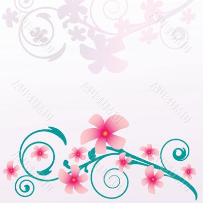 Vintage card with hand drawn flowers