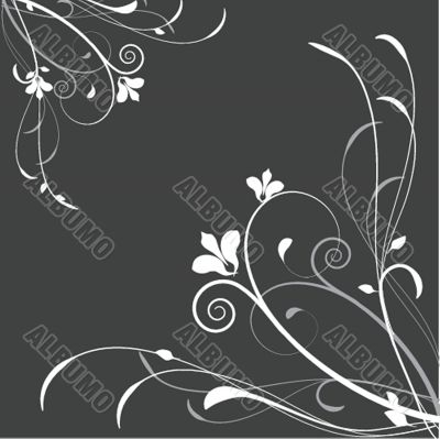 Vintage card with hand drawn flowers