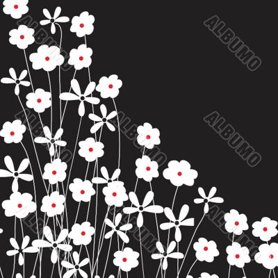 Vintage card with hand drawn flowers
