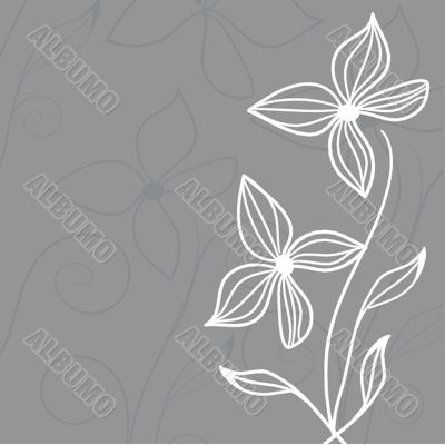 Vintage card with hand drawn flowers