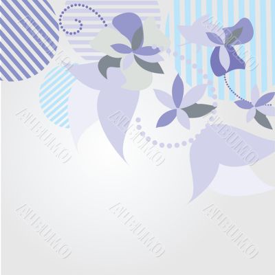 Vintage card with hand drawn flowers