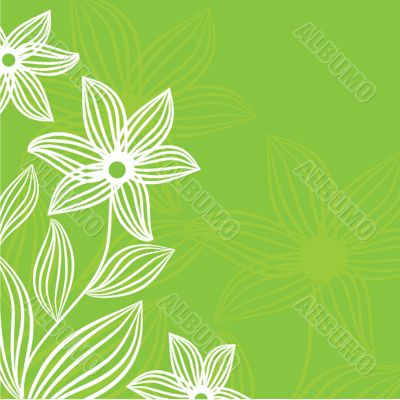Vintage card with hand drawn flowers