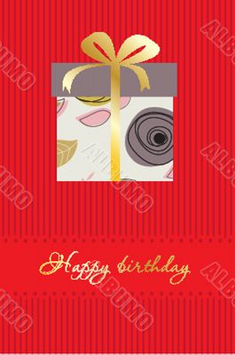 Greeting  card with present box