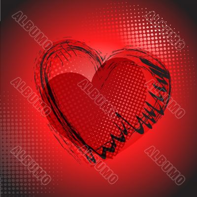 Vector background with vintage heart