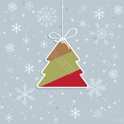Christmas background with Christmas tree, vector illustration.
