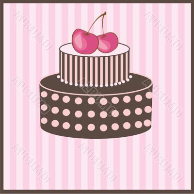 Cute vector background with small cupcake