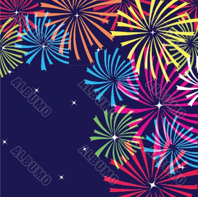 Colorful vector fireworks