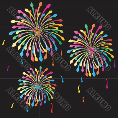 Colorful vector fireworks