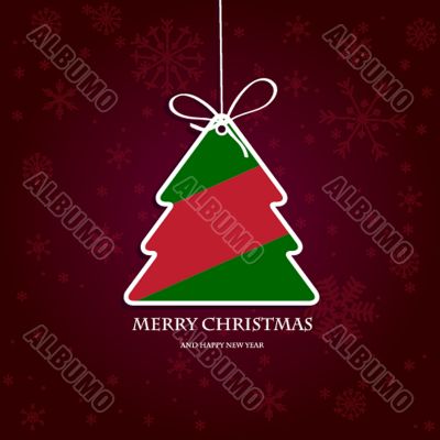 Christmas background with Christmas tree, vector illustration.