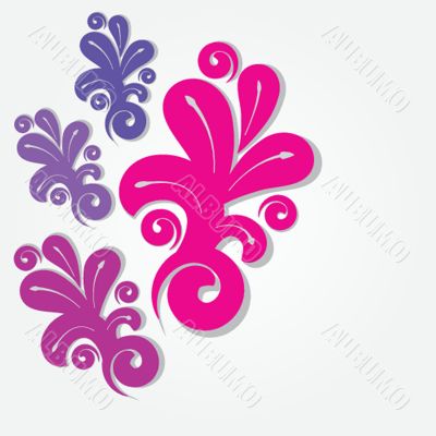 Vintage card with hand drawn flowers