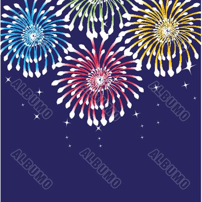 Colorful vector fireworks